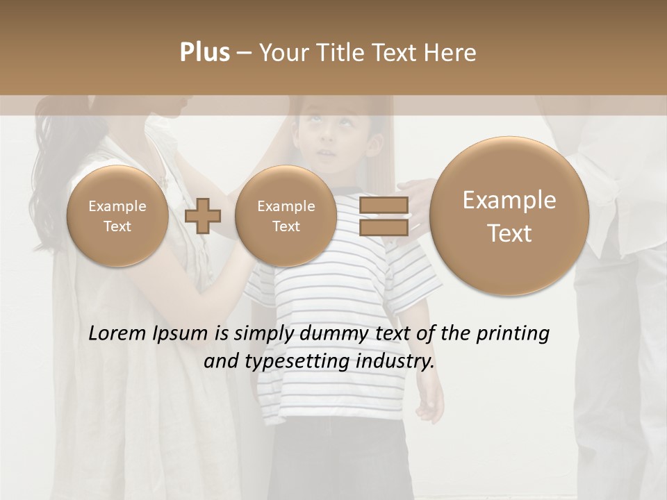 A Young Boy Is Getting His Hair Cut By A Woman PowerPoint Template