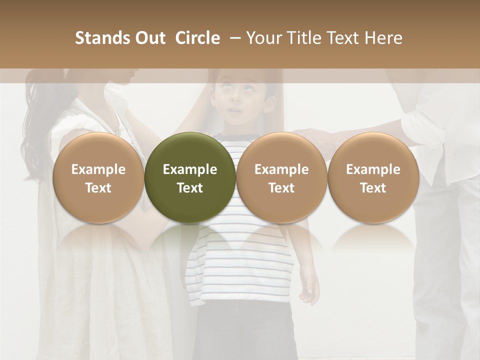 A Young Boy Is Getting His Hair Cut By A Woman PowerPoint Template