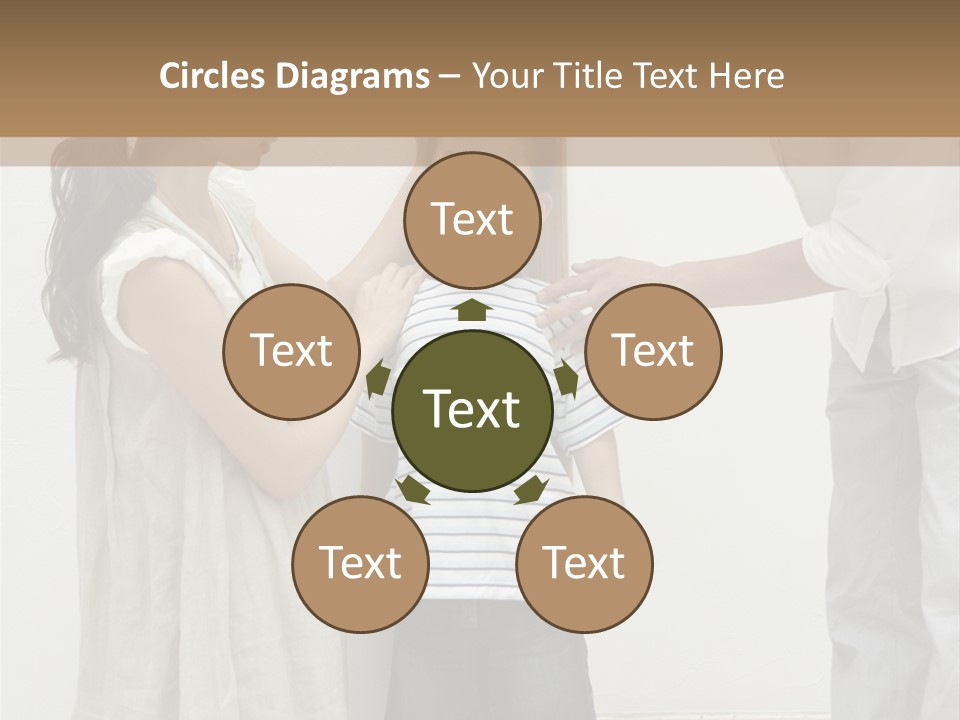 A Young Boy Is Getting His Hair Cut By A Woman PowerPoint Template