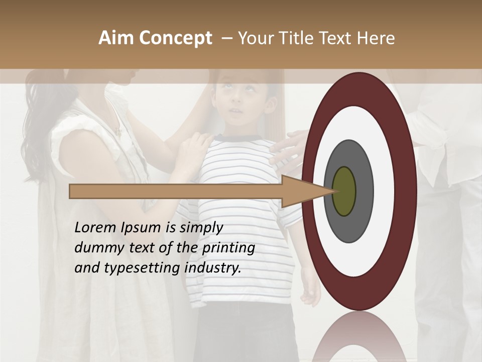 A Young Boy Is Getting His Hair Cut By A Woman PowerPoint Template