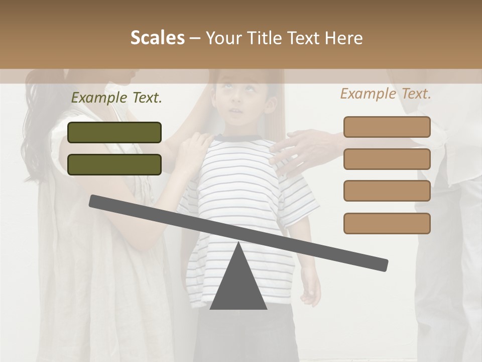 A Young Boy Is Getting His Hair Cut By A Woman PowerPoint Template