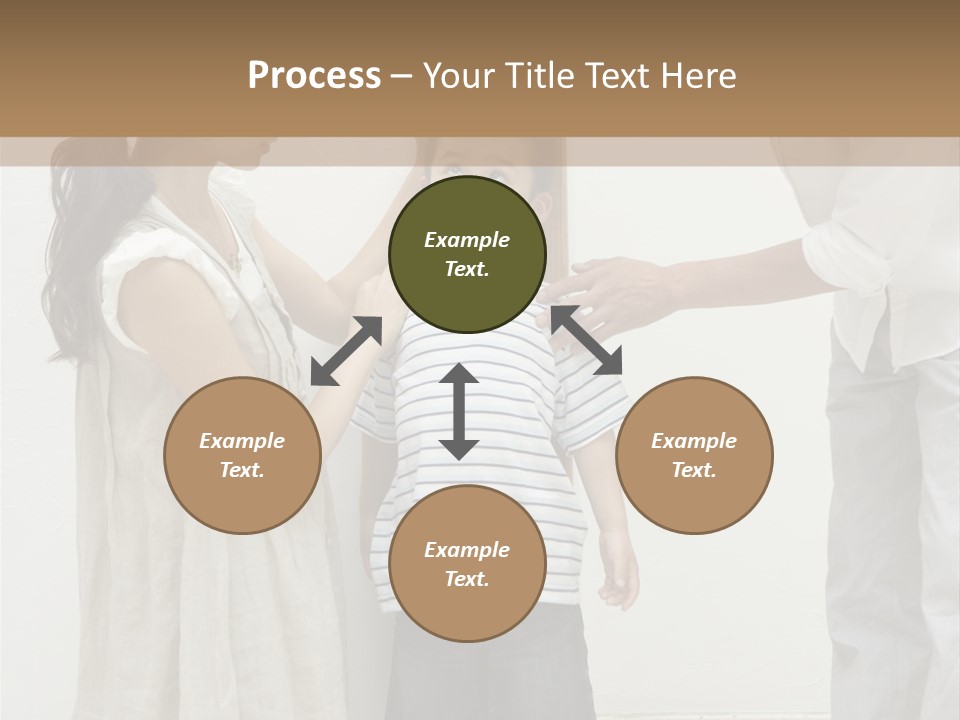 A Young Boy Is Getting His Hair Cut By A Woman PowerPoint Template