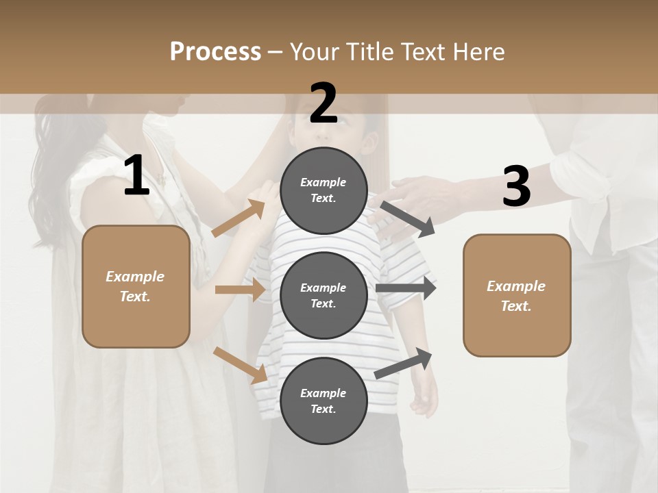 A Young Boy Is Getting His Hair Cut By A Woman PowerPoint Template