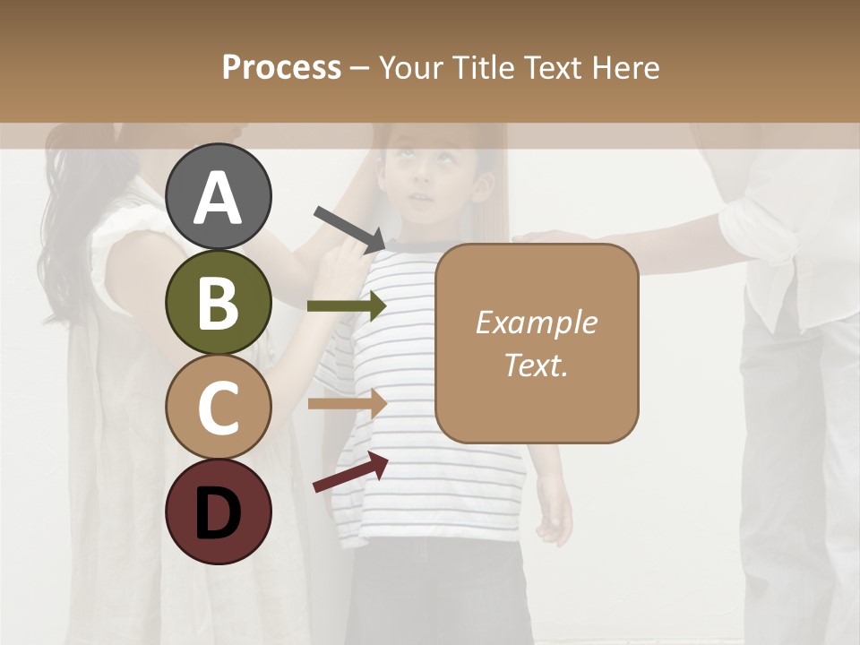 A Young Boy Is Getting His Hair Cut By A Woman PowerPoint Template