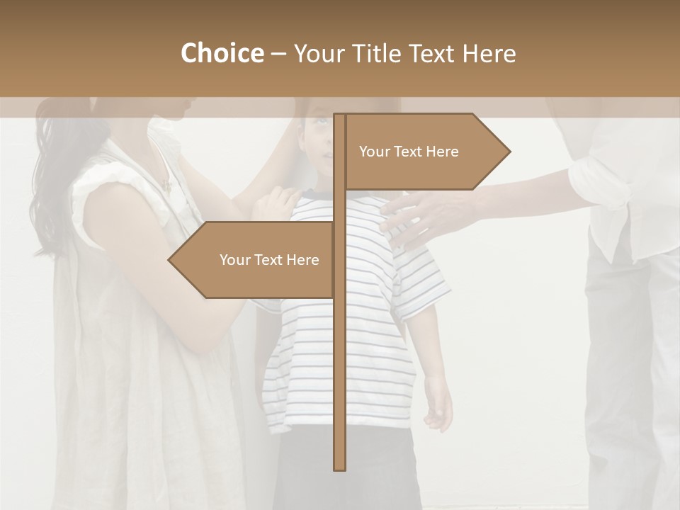 A Young Boy Is Getting His Hair Cut By A Woman PowerPoint Template