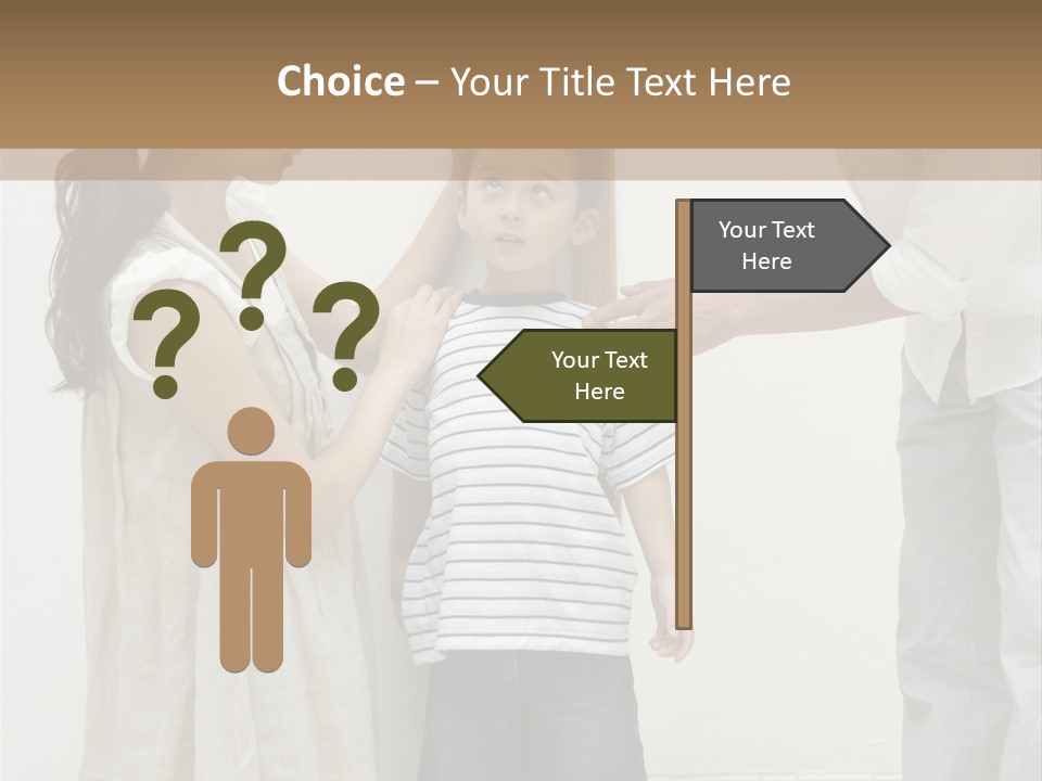 A Young Boy Is Getting His Hair Cut By A Woman PowerPoint Template