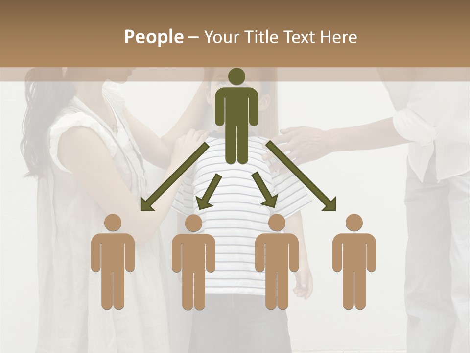 A Young Boy Is Getting His Hair Cut By A Woman PowerPoint Template