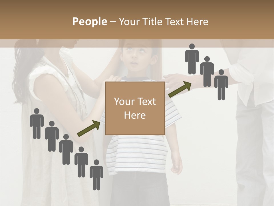 A Young Boy Is Getting His Hair Cut By A Woman PowerPoint Template