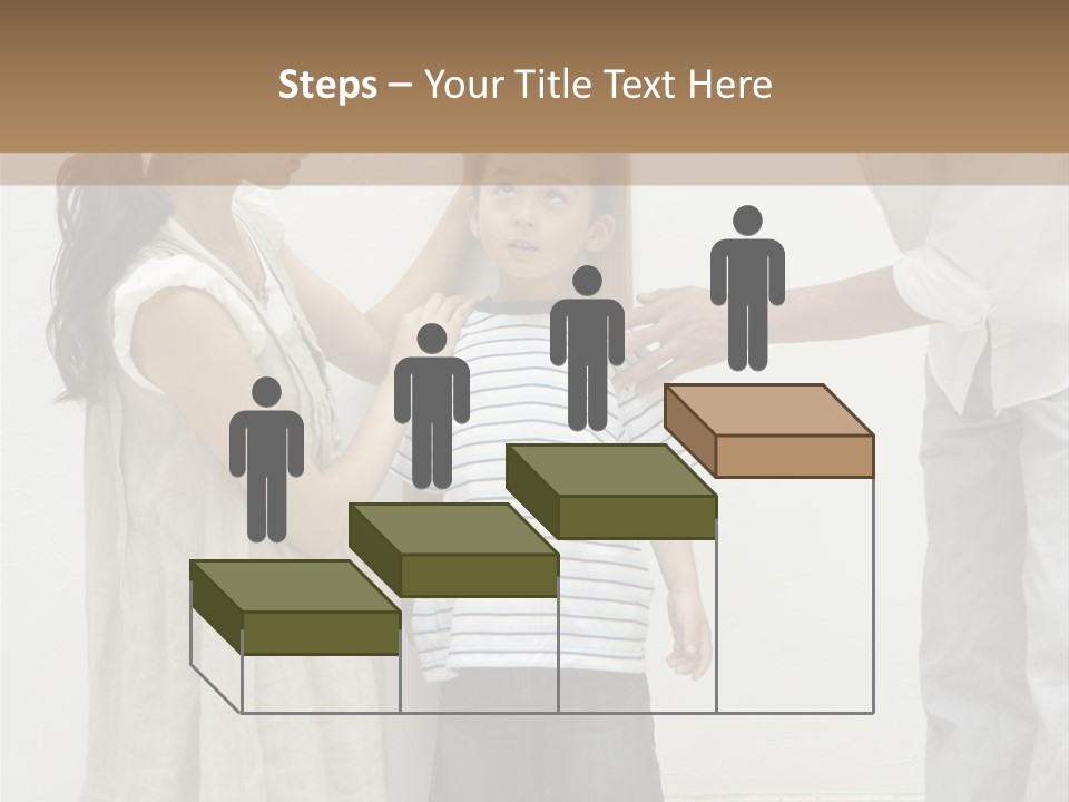 A Young Boy Is Getting His Hair Cut By A Woman PowerPoint Template