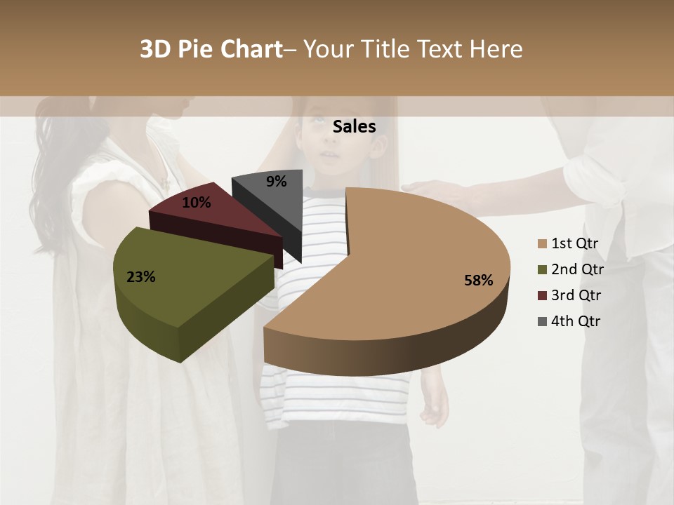 A Young Boy Is Getting His Hair Cut By A Woman PowerPoint Template