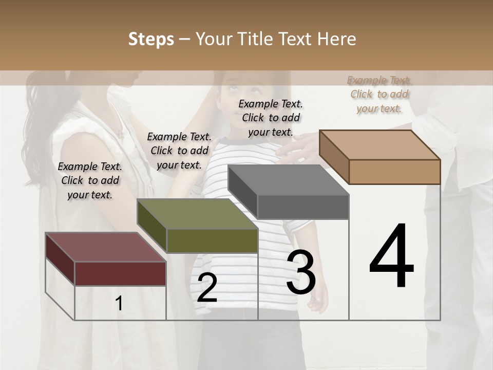 A Young Boy Is Getting His Hair Cut By A Woman PowerPoint Template