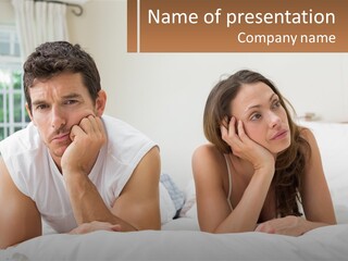 A Man And A Woman Laying On A Bed PowerPoint Template