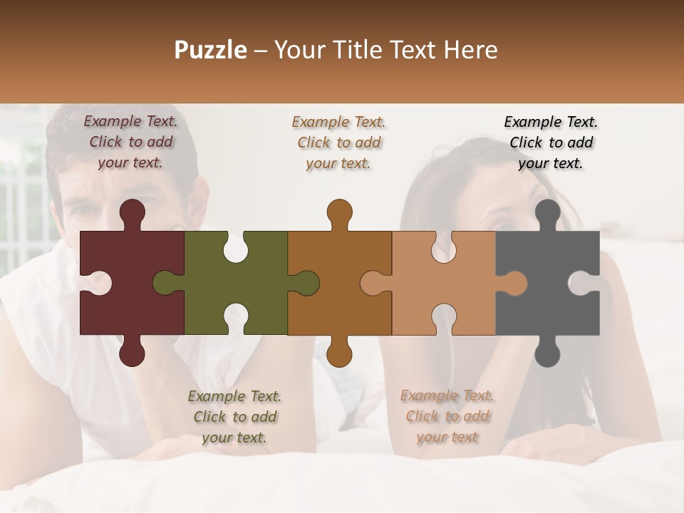 A Man And A Woman Laying On A Bed PowerPoint Template