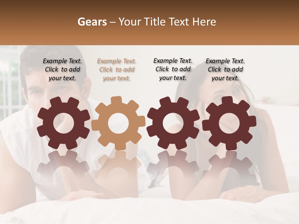 A Man And A Woman Laying On A Bed PowerPoint Template