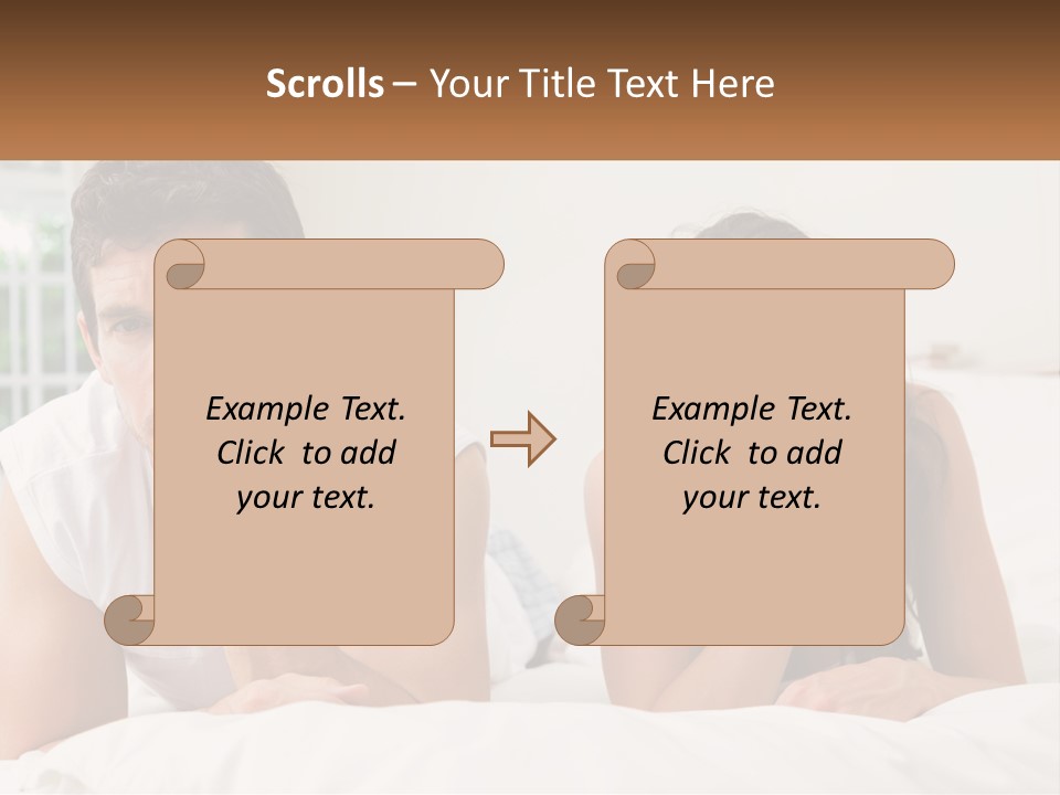 A Man And A Woman Laying On A Bed PowerPoint Template