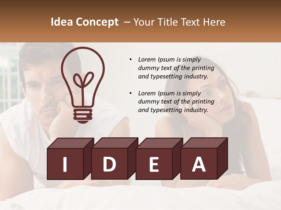 A Man And A Woman Laying On A Bed PowerPoint Template