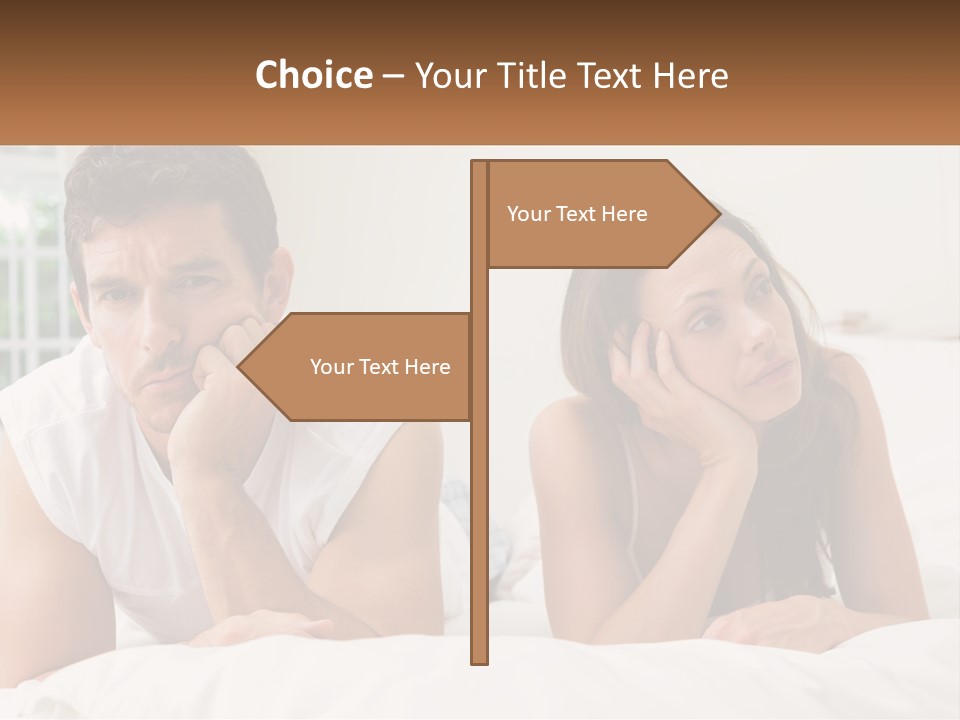 A Man And A Woman Laying On A Bed PowerPoint Template