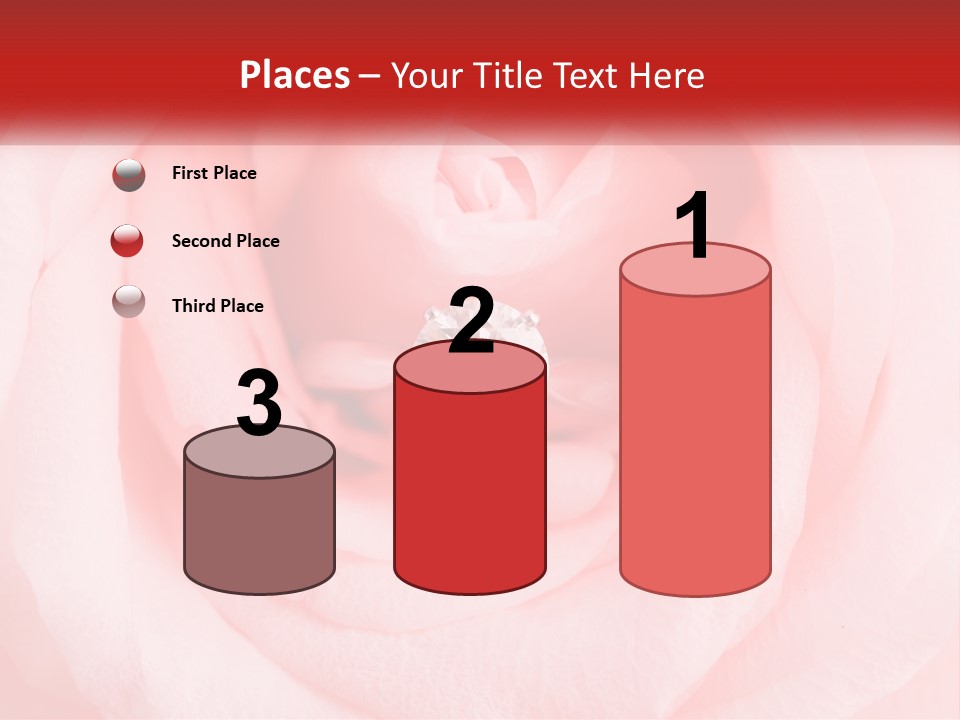 A Diamond Ring On Top Of A Pink Rose PowerPoint Template
