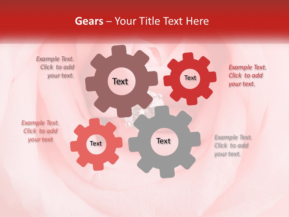 A Diamond Ring On Top Of A Pink Rose PowerPoint Template