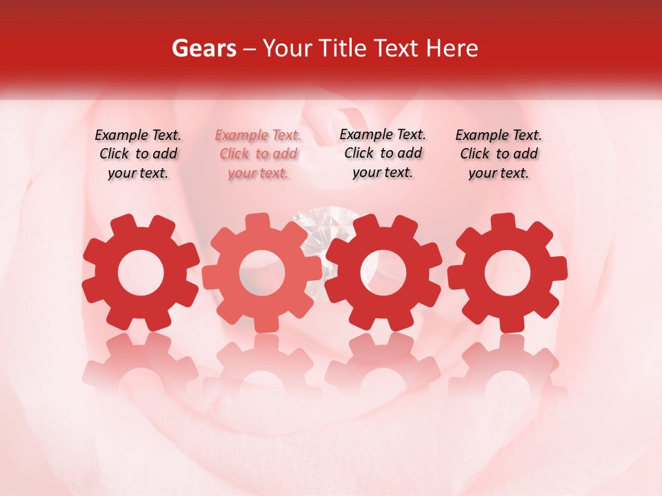 A Diamond Ring On Top Of A Pink Rose PowerPoint Template