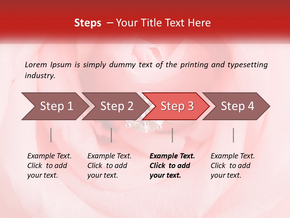 A Diamond Ring On Top Of A Pink Rose PowerPoint Template