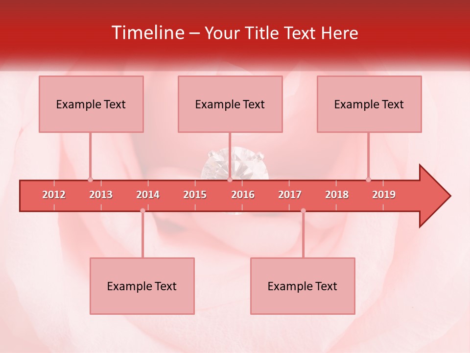 A Diamond Ring On Top Of A Pink Rose PowerPoint Template