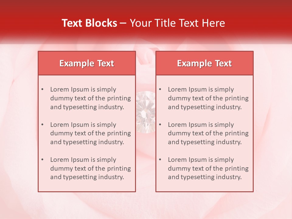 A Diamond Ring On Top Of A Pink Rose PowerPoint Template