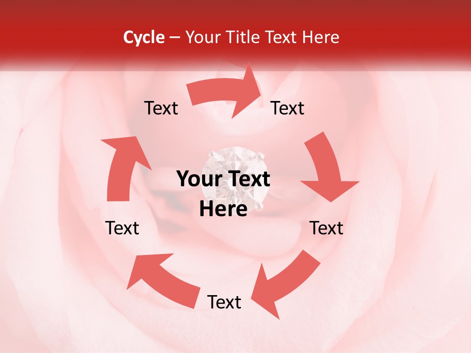 A Diamond Ring On Top Of A Pink Rose PowerPoint Template