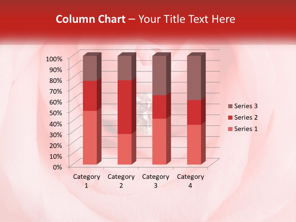 A Diamond Ring On Top Of A Pink Rose PowerPoint Template