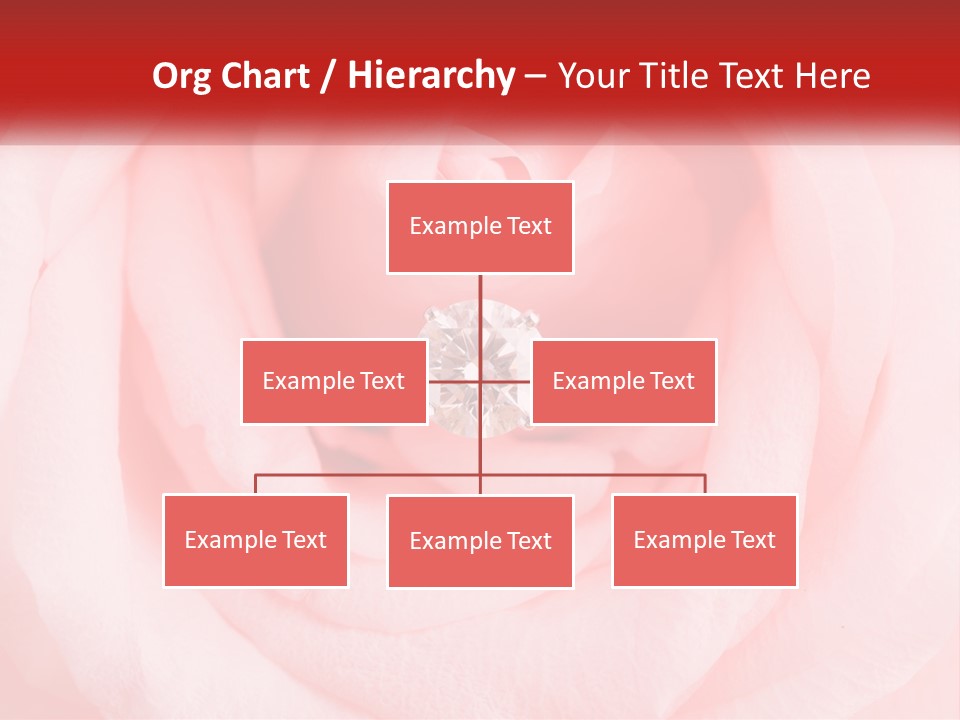 A Diamond Ring On Top Of A Pink Rose PowerPoint Template