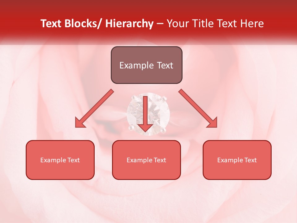A Diamond Ring On Top Of A Pink Rose PowerPoint Template