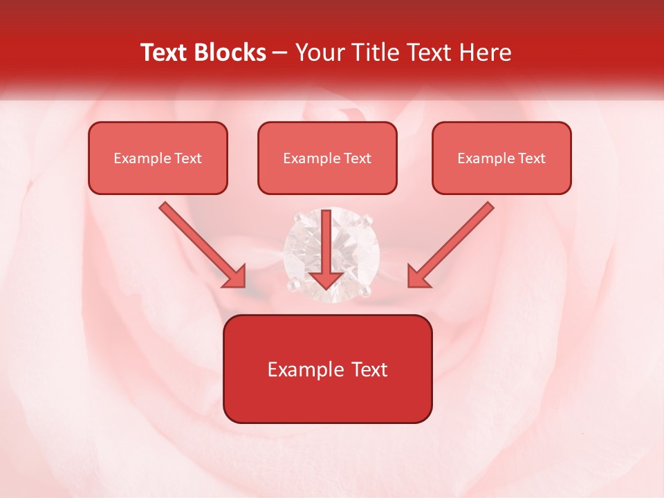 A Diamond Ring On Top Of A Pink Rose PowerPoint Template