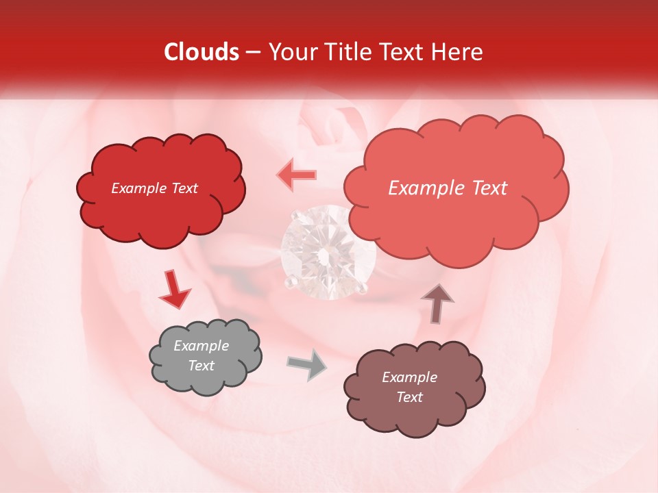 A Diamond Ring On Top Of A Pink Rose PowerPoint Template