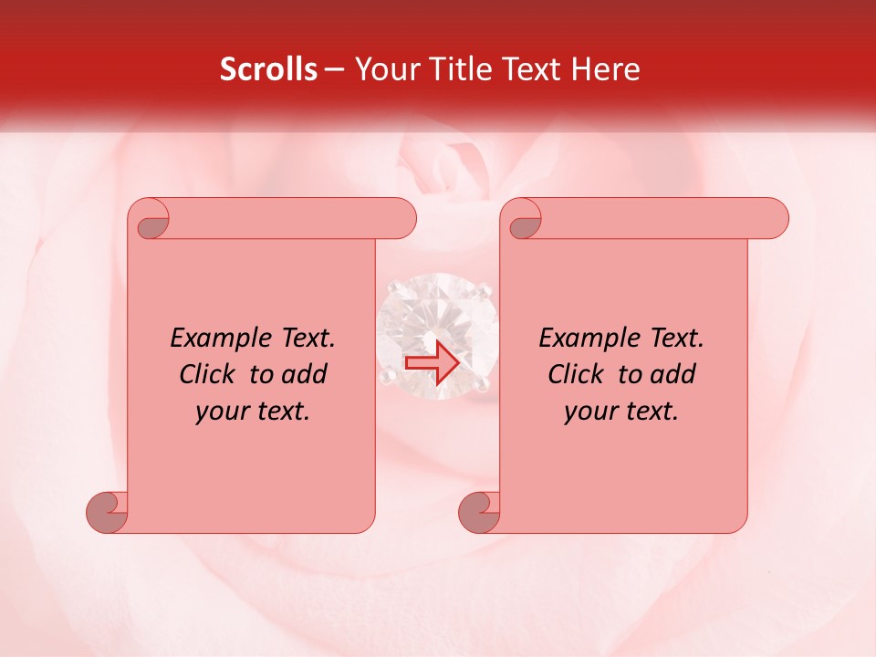 A Diamond Ring On Top Of A Pink Rose PowerPoint Template