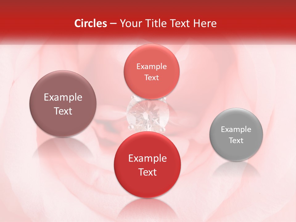 A Diamond Ring On Top Of A Pink Rose PowerPoint Template