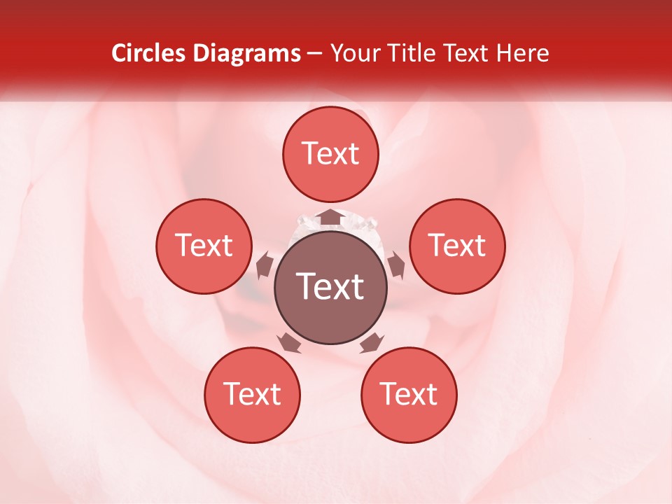 A Diamond Ring On Top Of A Pink Rose PowerPoint Template
