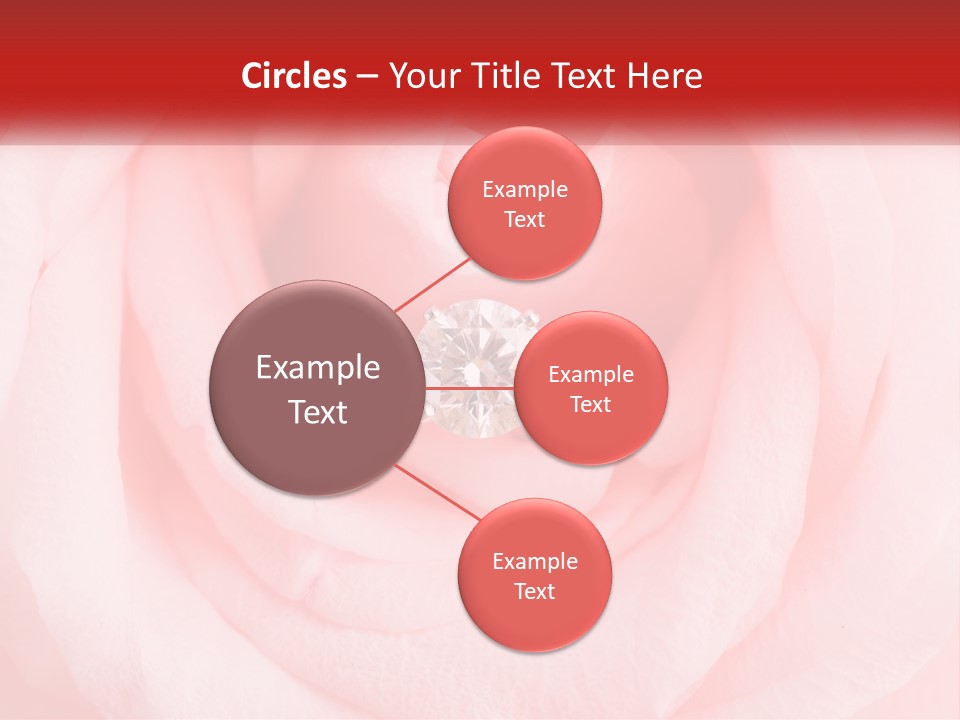 A Diamond Ring On Top Of A Pink Rose PowerPoint Template