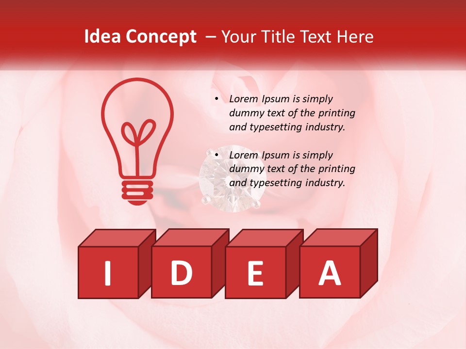 A Diamond Ring On Top Of A Pink Rose PowerPoint Template