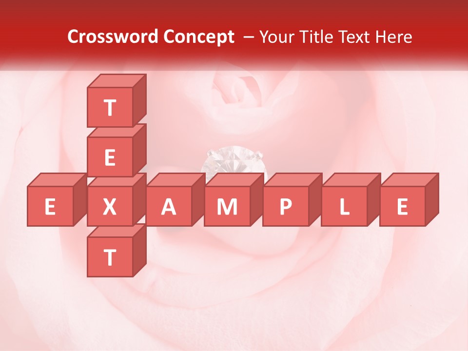 A Diamond Ring On Top Of A Pink Rose PowerPoint Template