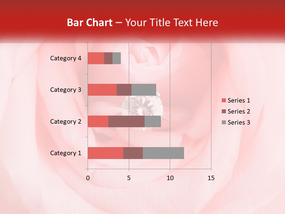 A Diamond Ring On Top Of A Pink Rose PowerPoint Template