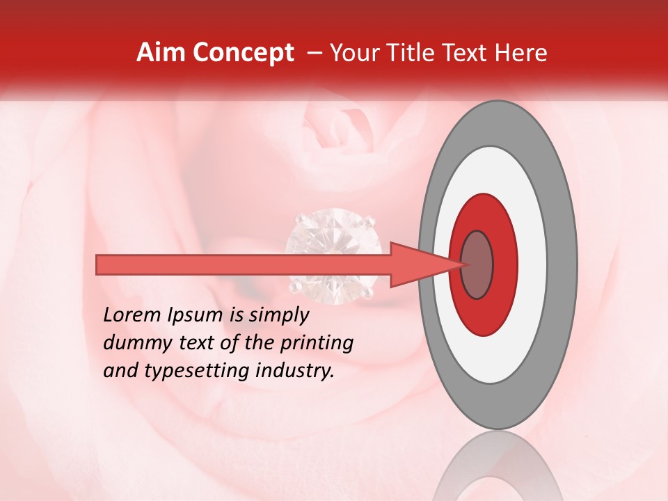 A Diamond Ring On Top Of A Pink Rose PowerPoint Template