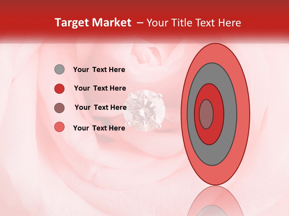 A Diamond Ring On Top Of A Pink Rose PowerPoint Template