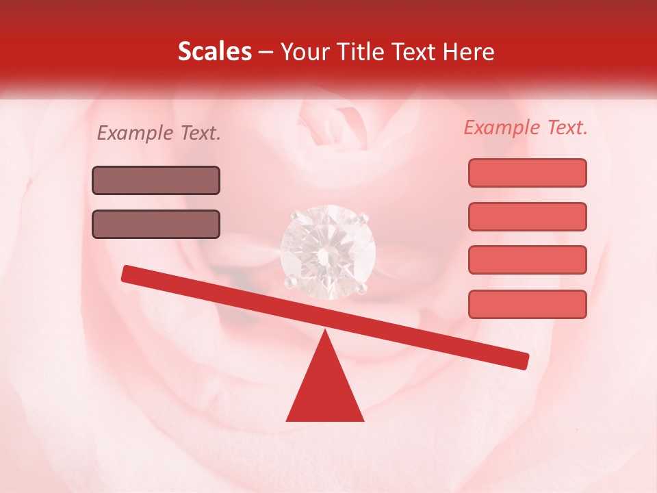 A Diamond Ring On Top Of A Pink Rose PowerPoint Template