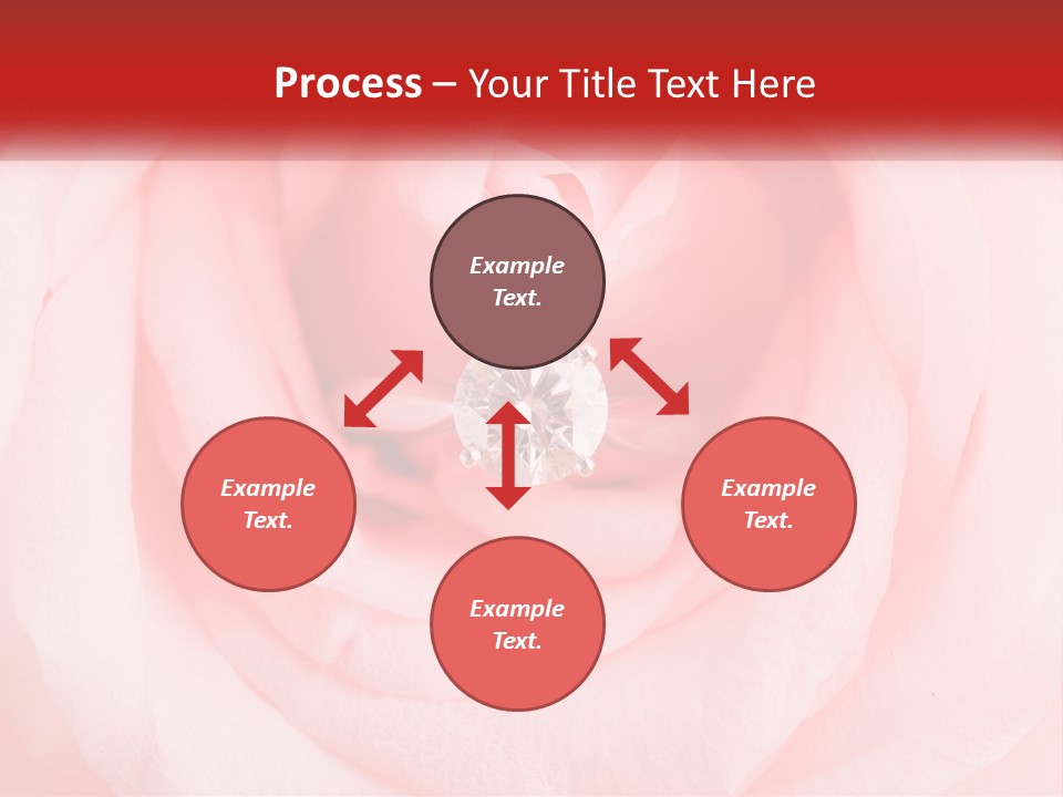 A Diamond Ring On Top Of A Pink Rose PowerPoint Template