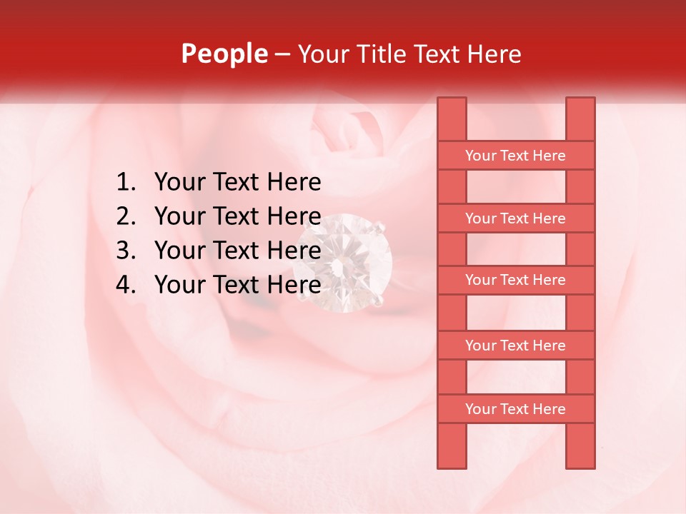 A Diamond Ring On Top Of A Pink Rose PowerPoint Template