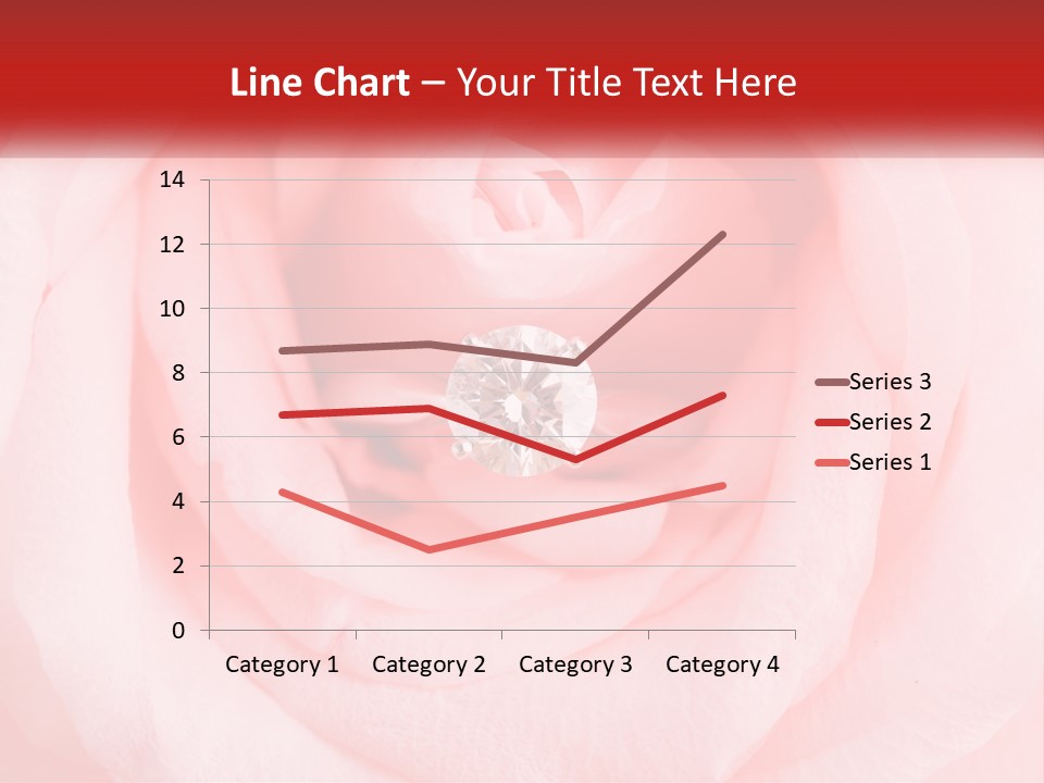 A Diamond Ring On Top Of A Pink Rose PowerPoint Template