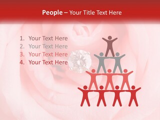 A Diamond Ring On Top Of A Pink Rose PowerPoint Template