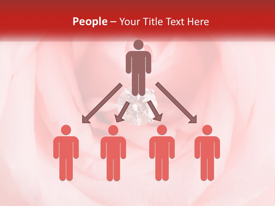 A Diamond Ring On Top Of A Pink Rose PowerPoint Template