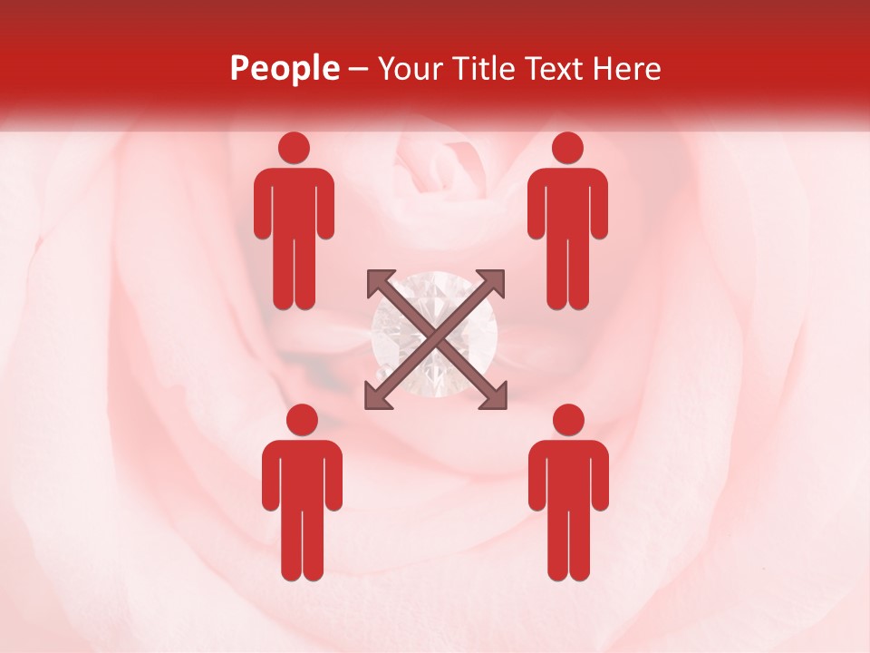 A Diamond Ring On Top Of A Pink Rose PowerPoint Template