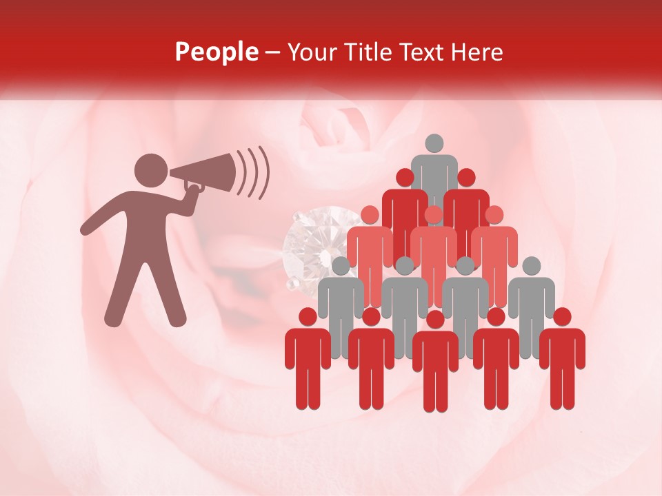 A Diamond Ring On Top Of A Pink Rose PowerPoint Template